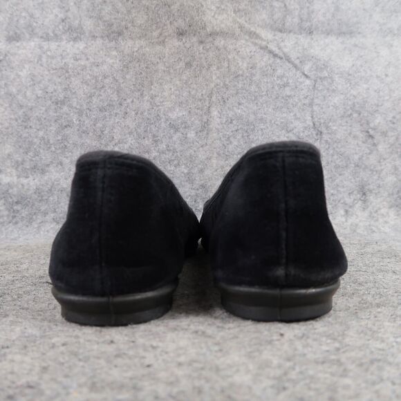 New York Lites Shoes Womens 8 Slippers Velvet Embroidered Horn Holly Black Flats - Picture 7 of 16